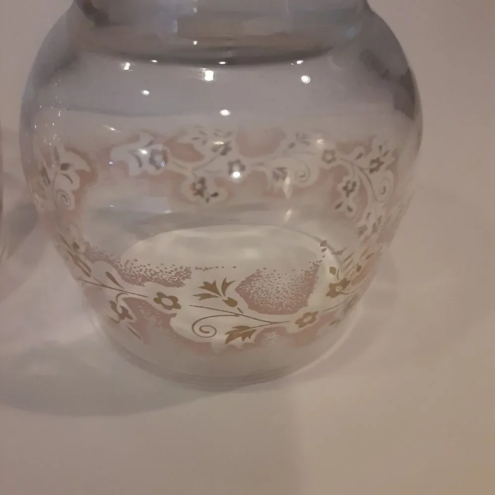 Vintage Libby Pink Duchess 22K Glass 3pc Set Mid Century